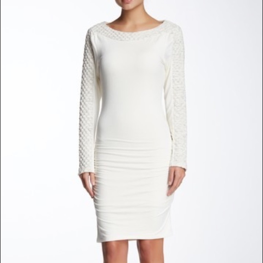 Tart Genevieve Long Sleeve Cream Dress Medium